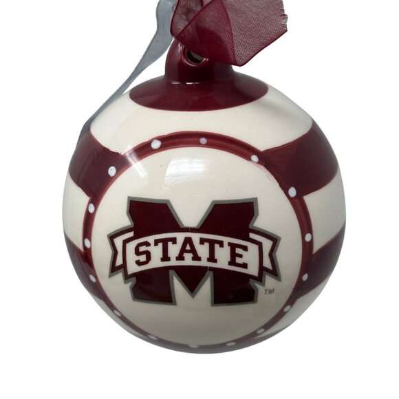 Mississippi State University Maroon and White Ceramic Ornament - Picture 1 of 11
